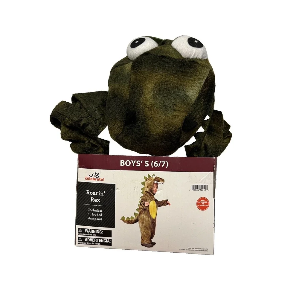 NWT Rubies Roarin Rex Dinasaur Hooded Jumpsuit Halloween Costume Med (6/7)